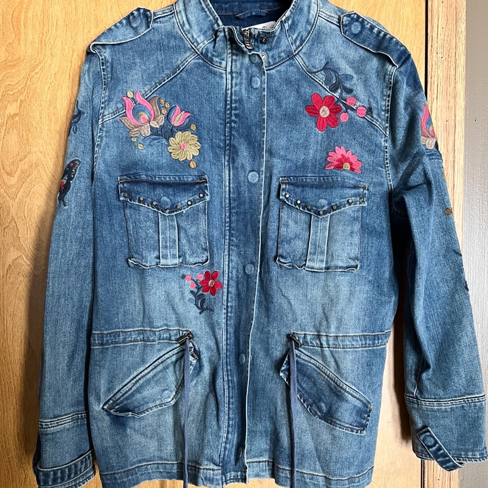 Denim Jean jacket with embroidery detail